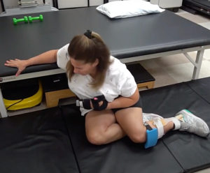 image of female getting up from the floor step 2