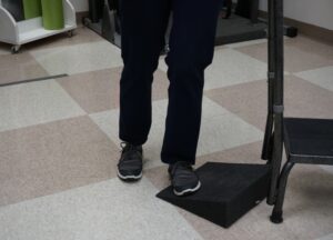 ankle spasticity stretch with lateral wedge