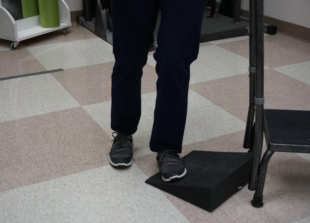 ankle spasticity stretch with lateral wedge