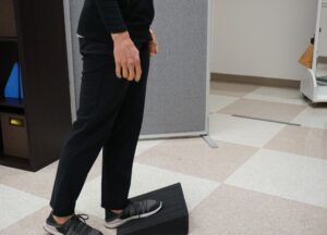ankle spasticity stretch with a wedge