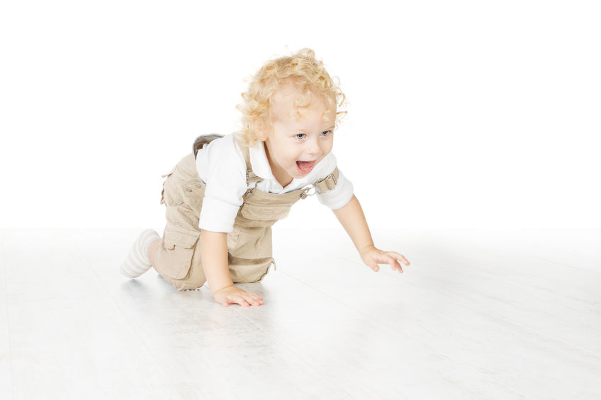 image of a crawling baby