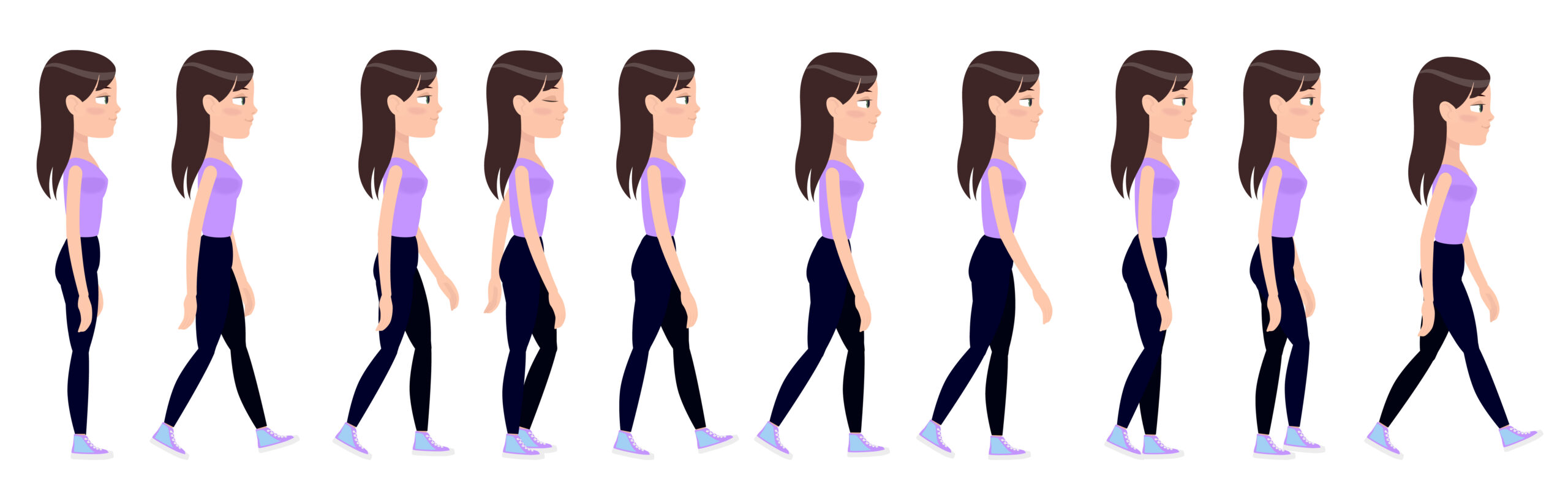 vector image of the gait cycle