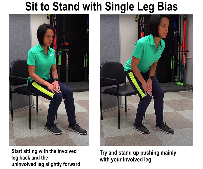 sit to stand with single leg bias