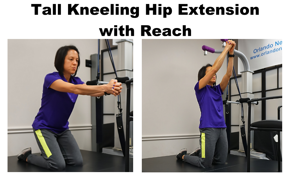 tall kneeling with overhead reach