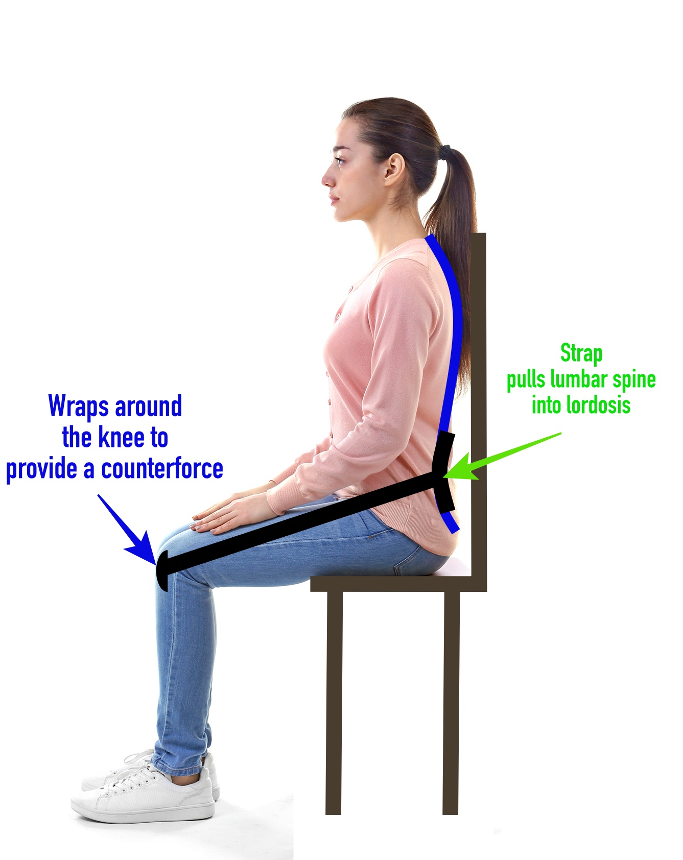 female with a vector image of the nada chair